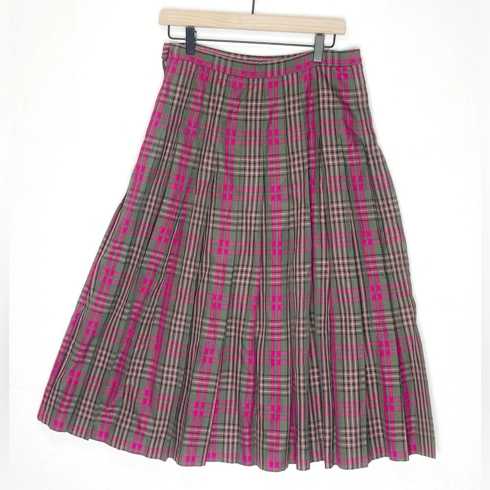 Pendleton Sophisticates Vintage High Waisted Box Pleated Tartan Plaid Skirt